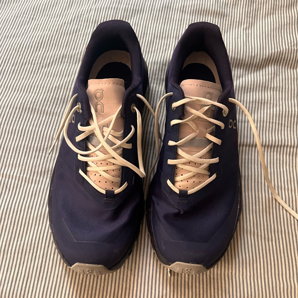 On Running Cloudventure Navy and Lavender Sneakers